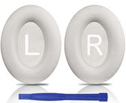 SOULWIT Earpads Replacement for Bose QuietComfort 45 (QC45)/QuietComfort SE (QC SE)/New Quiet Comfort Wireless Over-Ear Headphones, Ear Pads Cushions with Softer Protein Leather - White Smoke