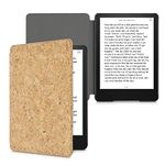 kwmobile Cork Case Compatible with Amazon Kindle Paperwhite 11. Generation 2021 - Book Style Protective e-Reader Flip Cover Folio Case - Light Brown