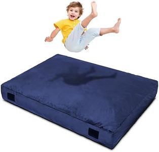 Homewell 4 x 6 Ft Crash Pad – Soft Velvet Cover Sensory Crash Pad for Kids with Durable Shock-Absorbing Foam, Machine Washable Cover, Ultimate Comfort and Safety for Kids, Adults and Pets (Blue)