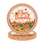 16Pcs Thanksgiving Plates Autumn Paper Plates 9inch,Autumn Thanksgiving Decorations Fall Paper Plates Pumpkin Maple Leaf Dinner Plates for Thanksgiving Harvest Festival Decorations,Autumn Table Deor