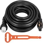 VEVOR 75Ft 50 Amp Generator Extension Cord,N14-50P & SS2-50R & CS6364 4 Prong, 50 Amp Generator Cord 125V 250V with Twist Lock Connectors, Generator Power Cord