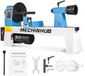Mini Benchtop Wood Lathe, 8" x 12" Small Wood Lathe Machine 1/3 HP Infinitely Variable Speed 750-3200 RPM with Wood Turning Lathe Tools Kits Professional for DIY Woodworking