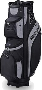 LIVSINGOLF 14 Way Golf Cart Bag for Push Bag Classy Design Full Length with Cooler, Rain Hood, Putter Well (Black)