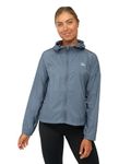 DANISH ENDURANCE Reflective Running Jacket Women, Lightweight Windbreaker Jacket, Packaway Windproof Jacket, with Hood, Sea Blue, M