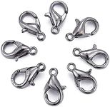 Beadthoven 100pcs Lobster Claw Clasps 12x6mm Zinc Alloy Trigger Curved Fasteners Hook Clasp Connector for Bracelet Jewelry Making(Gunmetal)