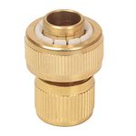 HOKIPO Heavy Duty 3/4" Brass Garden Hose Quick Connector for Kitchen Gardening Car Washing Cleaning - (AR-3864)