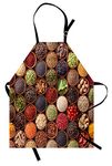 ABAKUHAUS Kitchen Apron, Colorful Herbs and Spices Cardamom Pepper Chili Ginger Dill Natural Cuisine Print, Unisex Kitchen Bib Apron with Adjustable Neck for Cooking Baking Gardening, Multicolor