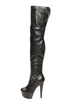 Bismaa Womens Ladies Sexy Thigh HIGH Kinky Fetish Over The Knee Platform Stiletto Heel Full Side Zip Boots (Black Matte, numeric_11)