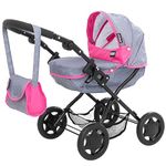 Mamas & Papas Junior Sweet Dreams Dolls Pram | Single Pram with Adjustable Hood & Removable Apron | Matching Changing Bag & Under Seat Storage | Travel System with Adjustable Handle Height | Ages 3+