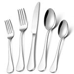 LIANYU Silverware 18/10 Stainless Steel, 18/10 Flatware Cutlery Set Service for 8, 40-Piece Eating Utensils Tableware Set for Restaurant Wedding, Dishwasher Safe, Mirror Polished