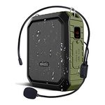 Portable Voice Amplifier, SHIDU Personal Voice Amplifier 18W with Wired Microphone Headset Waterproof Bluetooth Speaker Rechargeable PA System for Outdoors,Teachers,Shower,Beach,Tour Guide