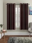 Amazon Brand - Solimo Polyester Blackout Window Curtains (Pack of 2, 5 FEET, Brown Dark)