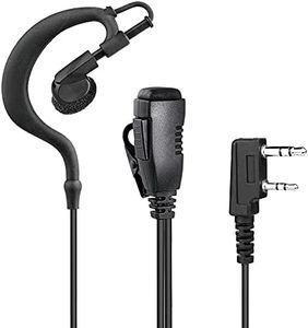 Two Way Radio Earpiece with PTT Compatible with Kenwood 2.5mm+3.5mm 2-Pin Walkie Talkie Headsets Single Wire Mic Headphone