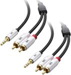 Cable Matters 2-Pack RCA to 3.5mm Stereo Audio Cable 3 Feet (RCA to Aux Cable, 3.5mm to RCA Cable, Aux to RCA Cable) in Black