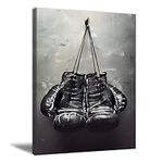 Vintage Boxing Gloves Poster Boxing Wall Art Boxing Gloves Wall Decor Black and White Boxing Wall Art Boy Room Picture Vintage Poster Cool Paintings for Boys Room Man Cave 16x24 inch No Frame