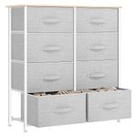 YITAHOME Chest of Drawers, Non-Woven Fabric 8-Drawer Storage Organizer Unit for Bedroom Living Room Closet, Sturdy Steel Frame, Easy Pull Fabric Bins & Wooden Top, Fabric Dresser