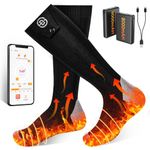 Heated Socks, 8000mAh Electric Heated Socks for Men Women APP Control 4 Temperature Washable Rechargeable Winter Foot Warmer 360° Feet Warm Heating Stocking Thermal for Ski, Hiking, Fishing
