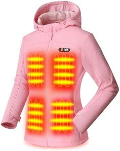 PTAHDUS Women's Heated Jackets 5 Heat Zones Battery Pack Included, with Hand Warmer Pocket(Rose Shadow, Medium)