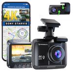 Crossbeats RoadEye 3.0 4K UHD 8MP Dash Camera for Car Front and Rear| Sony STARVIS IMX335 Sensor| GPS Logger & ADAS| 170° Wide Night Vision Dash cam for Car|G-Sensor| Loop Recorder| 512GB (2025 Model)