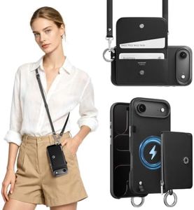MAGEASY Pouch MagSafe Crossbody Wallet Phone Case for iPhone 17 Air 6.5", Removable Wallet with Strap Adjustable, Drop Protection Magnetic Purse Case, RFID Blocking Card Holder Coin Pocket (Black)