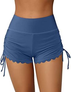 ATTRACO Tankini Shorts for Women Swimwear Bottom High Waisted Boy Shorts Swimsuits L Midnight Blue