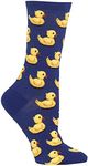 Hot Sox womens Conversation Starter Novelty Fashion Casual Sock, Rubber Ducks (Dark Blue), 4 10 US