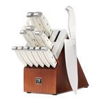 HENCKELS Statement 14 Piece Serrated Self-Sharpening Knife Block Set, White - Razor Sharp, Durable, Professional Chef's Knife Set