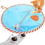 Migipaws Interactive Cat Ball Toy Set, Fun Tracker, Glowing Chase Ball with MystiChaser Pouch, Fluffy Tail, A Small Mice (White)