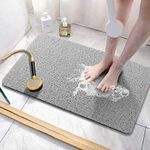 Asvin Soft Textured Bath, Shower, Tub Mat, 47x16 Inch, Phthalate Free, Non Slip Comfort Bathtub Mats with Drain, PVC Loofah Bathroom Mats for Wet Areas, Quick Drying