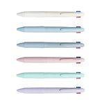 CIOUYAOS 6PCS Multicolor Ballpoint Pen, 4-in-1 Retractable Ink Pens with Pen Clip, Smooth 0.5mm Fine Point Pen for Office School Supplies Students Journaling Classroom Prizes Kids Gift