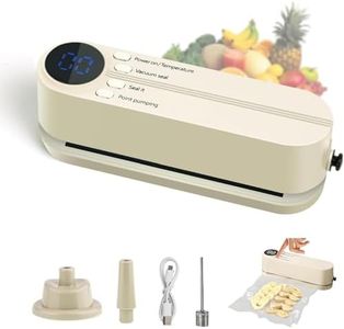 Portable Mini 3-in-1 Cordless Rechargeable Food Saver Vacuum Sealer for Dry & Moist Food Storage, Portable Design with Inflation Pump, Needle & Nozzle Included