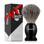 Perfecto 100% Pure Badger Shaving Brush - Engineered for The Best Shave for, Safety Razor, Double Edge Razor, Straight Razor or Shaving Razor, Gift for Dad, New Year Gifts, Christmas, Shave Brush.