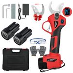 Electric Pruning Shears - Portable Handheld Battery Secateurs & Scissors with 2 x 2.0Ah Battery - Professional Cordless pruners Cutting Diameter Max1.6 Inch (40mm), Battery-LCD Display Screen