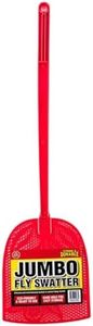 Leona Co Jumbo Fly Swatter - Durable, Red, 60cm Long Handle, 16cm x 19cm Large Swat Area - Lightweight & Flexible for Home, Indoor, Outdoor, Classroom, Office - Chemical-Free Pest Control (1)