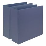 Samsill Earth's Choice, 3-Inch Durable D-Ring View Binder 2 Pack, USDA Certified Biobased, Eco-Friendly, Indigo Blue