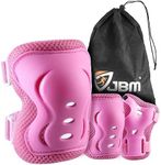 JBM Kid/Youth/Adult Knee Elbow Pads Wrist Guards Protective Gear Skate Pads for Boys and Girls for Inline Skating Roller Skates Cycling BMX Bike Skateboard Scooter Riding Beginner Scooter