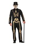 Bristol Novelty AC78253 Skeleton Formal Costume, Mens, Black/Gold