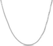 Abbie+Cleo Men's Box Link Necklace - 0.65MM - Unisex Design - cadenas de plata para hombres 925 italianas - 925 Sterling Silver - Classic Link Necklace (Square box style - 0.65MM - 24")