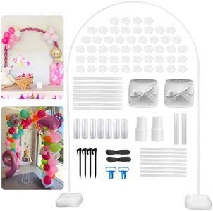 Juego de soporte para globos, 1,8 x 2,4 m, arco de globos con pie, juego de marco de globos de PVC, guirnalda de globos, guirnalda de globos, soporte para cumpleaños, bodas, fiestas (EFUB)