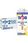 SMA PRO Follow-on Baby Milk - 6-12 months | Ready to Use, Liquid Formula Milk 200 ml (Pack of 12)