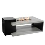 Paramount FP-10185 BK Dray Aluminum Convertible Fire Table, Rectangular, Black and Grey