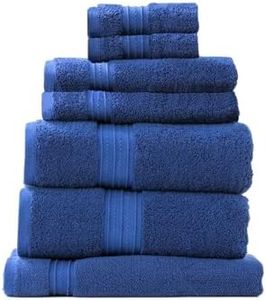 7pc Renee Taylor Brentwood Bath/Hand Towel Set 650 GSM Low Twist Cotton Royal