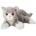 Bearington Socks Plush Stuffed Animal Grey Striped Tabby Cat, Kitten 15”