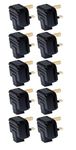 INSTOCK Permaplug Rubber Plugs 3-Pin 13A Black Pack of 10