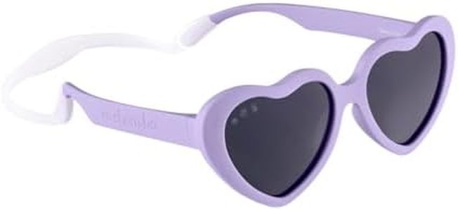 ROSHAMBO Blossom Heart Sunglasses for Babies 0-2 Years - Unbreakable Italian Made Baby Eyewear with Strap - BPA-Free Polarized UV Protection