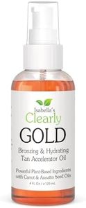 Isabella's Clearly GOLD, Natural Indoor and Outdoor Tanning Oil with Bronzer | Moisturizing Sun Tan Accelerator for a Healthy Bronze Glow with Carrot Seed Oil | Made in USA