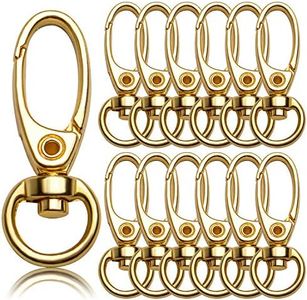 Swivel Clasp Clips,50pcs 35mm Swivel Trigger Clips Metal Keyring Clasps Snap Hooks for Hanging Key Chains Dog Leashes Crafts Decorations,Gold