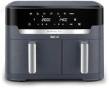 Tefal XXL Dual Easy Fry 11L Air Fryer, Dual Drawer, No Oil, Extra Crisp, Roast, Bake, Reheat, Dehydrate, 7 Pre-set Programs, Dishwasher Safe, 8+ Portions, Java-Grey, EY942BG0