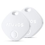 ATUVOS Key Finder and Luggage Tracker 2 Pack, Smart Tag Works with Apple Find My (iOS Only, Android not Supported), Bluetooth Item Locator for Wallets, Suitcase, Bags, Replaceable Battery. Waterproof