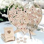 Wedding Guestbook Alternative, Guest Book Wedding Reception with 100 Wooden Hearts and Drop Box, Kannino Wedding Guest Book Ideas, Rustic Wedding Decor for Party, Wedding, Ceremony and Reception